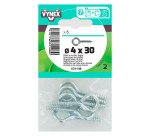 Piton à vis acier zingué Ø 4 x L 30 mm - Sachet de 6