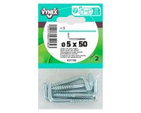 Gond à vis acier zingué Ø 5 x 50 mm - Sachet de 6