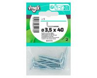 Gond à vis acier zingué Ø 3,5 x 40 mm - Sachet de 9