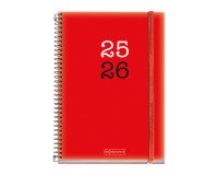 Agendas Escolar Dia Página Rojo 2025-2026 Miquelrius