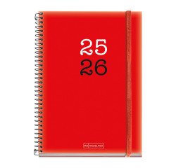 Agendas Escolar Semana Vista Rojo 2025-2026 Miquelrius