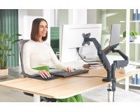 En_braccio doppio monitor laptop leitz ergo