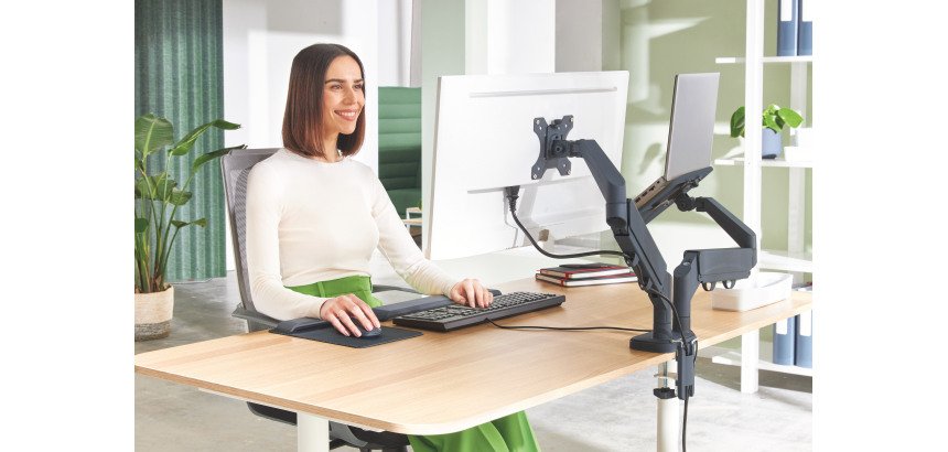 Braccio per laptop Ergo doppio per monitor & laptop