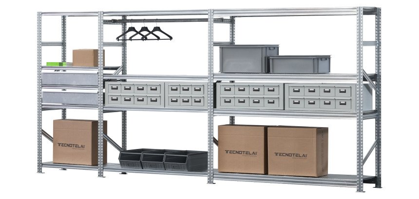 Scaffalatura 4 piani, 1200 x 2000