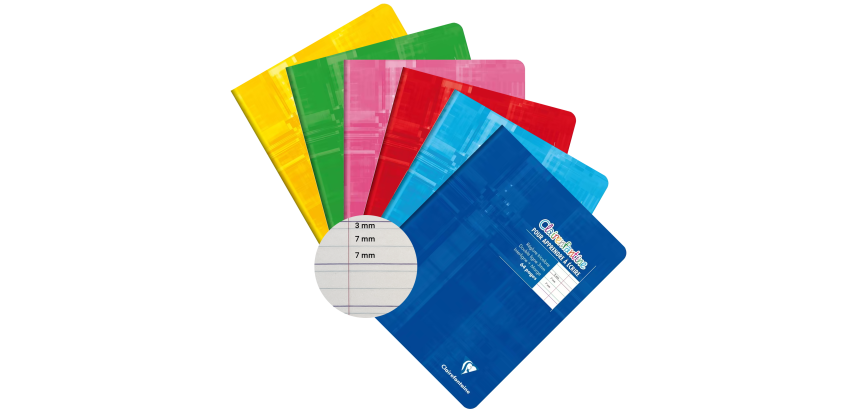 Clairefontaine notebook 170x220mm calligraphy - lined - 64 pages 90g assorted