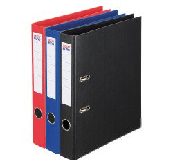 Coloured lever arch files with a plastic-coated 5 cm spine Maxiburo.