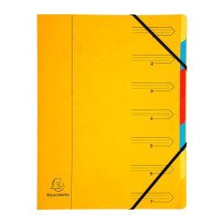Trieur carte Exacompta 7 divisions couleurs assorties