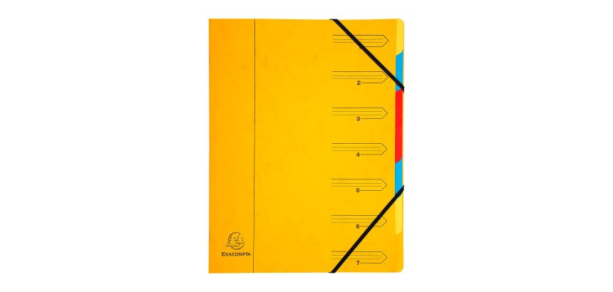 Trieur carte Exacompta 7 divisions couleurs assorties
