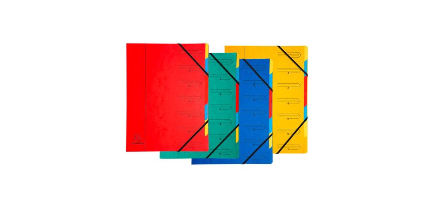 Sorteermap karton Exacompta 7 verdelingen assortiment