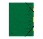 Trieur carte Exacompta 12 divisions - Vert