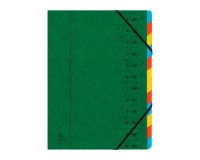 Trieur carte Exacompta 12 divisions vert