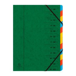 Trieur carte Exacompta 12 divisions vert
