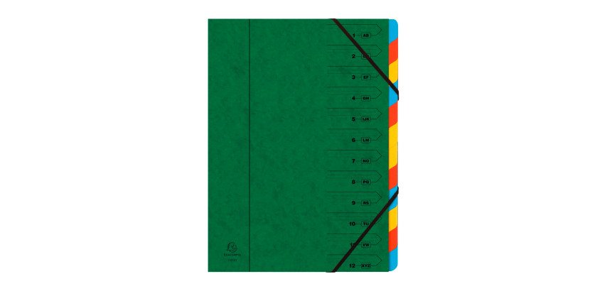 Card sorter Exacompta 12 compartments green