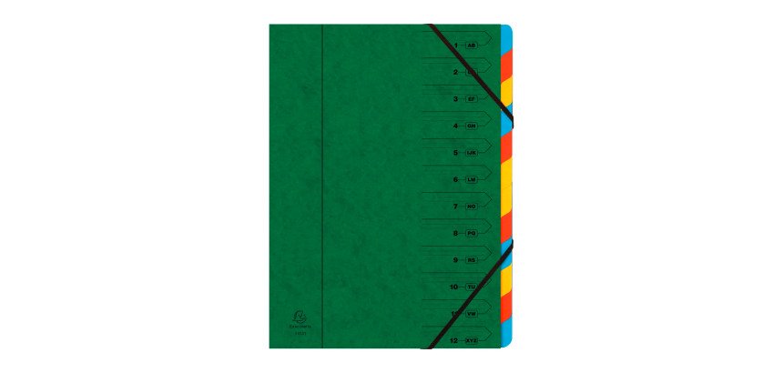 Trieur carte Exacompta 12 divisions - Vert