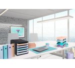 Lot de 4 corbeilles à courrier Exacompta Combo Midi Aquarel coloris pastel assortis