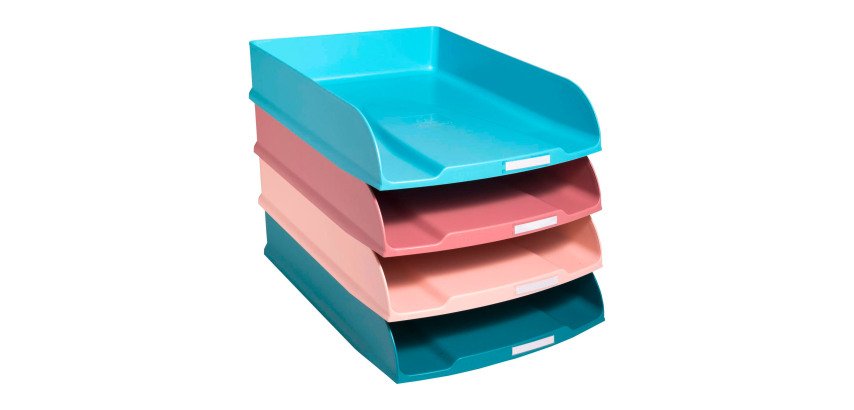 Lot de 4 corbeilles à courrier Exacompta Combo Styli Skandi couleurs assorties