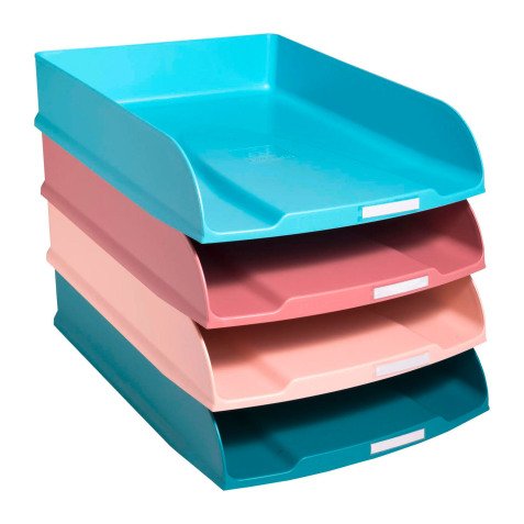 Lot de 4 corbeilles à courrier Exacompta Combo Styli Skandi couleurs assorties