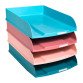 Lot de 4 corbeilles à courrier Exacompta Combo Styli Skandi couleurs assorties