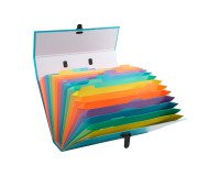 Trieur valisette à poignée Exacompta Aquarel 18 divisions couleurs assorties