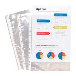 Pochettes perforées Exacompta  A4 polypropylène lisse 6/100e - Boite de 50