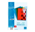 Chemise coin plastique Exacompta Premium A4 polypropylène 12/100e transparente couleurs assorties - Paquet de 10