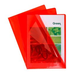 Chemise coin plastique Exacompta  A4 PVC 13/100e transparente - Paquet de 10