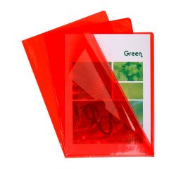 Chemise coin plastique Exacompta  A4 PVC 13/100e transparente - Paquet de 10