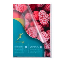 Chemise coin plastique Exacompta A4 polypropylène 12/100e transparente incolore - Paquet de 10