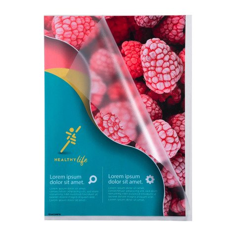 Chemise coin plastique Exacompta A4 polypropylène 12/100e transparente incolore - Paquet de 10