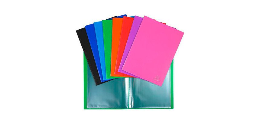 Protège-documents Opak Exacompta polypropylène 5/10E A4 80 pochettes - 160 vues couleurs assorties