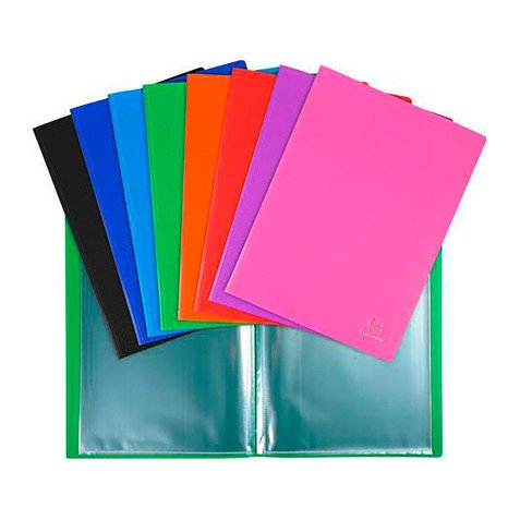Protège-documents Opak Exacompta polypropylène 5/10E A4 80 pochettes - 160 vues couleurs assorties