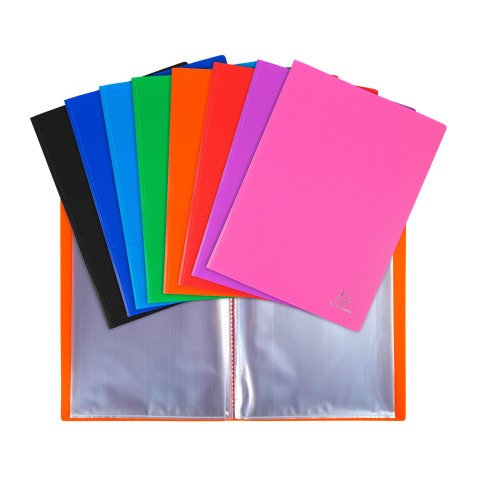 Protège-documents Opak Exacompta polypropylène 5/10E A4 100 pochettes - 200 vues couleurs assorties