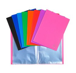 <protective documents Opak Exacompta polypropylene 5/10th A4 20 pockets - 40 assorted colored views>