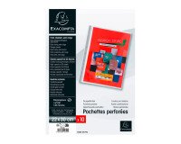 Pochettes perforées Exacompta Premium A4+ polypropylène lisse 24/100e - Boite de 10