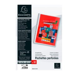 Perforated sleeves Exacompta Premium A4+ smooth polypropylene 24/100th - Box of 10