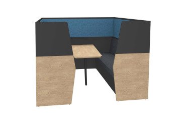 Alcôve acoustique Silencia 6 places L 210 x H 150 x P 170 cm avec table