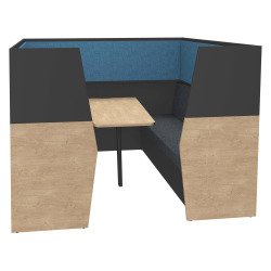 Alcôve acoustique Silencia 6 places L 210 x H 150 x P 170 cm avec table