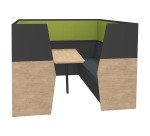 Alcôve acoustique - cabine de confidentialité Silencia 6 places L 210 x H 150 x P 170 cm avec table
