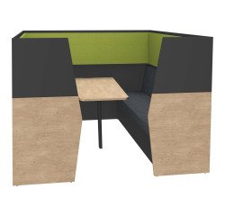 Alcôve acoustique Silencia 6 places L 210 x H 150 x P 170 cm avec table