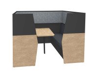 Alcôve acoustique - cabine de confidentialité Silencia 6 places L 210 x H 150 x P 170 cm avec table