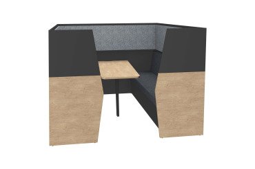 Alcôve acoustique - cabine de confidentialité Silencia 6 places L 210 x H 150 x P 170 cm avec table