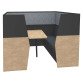 Alcôve acoustique - cabine de confidentialité Silencia 6 places L 210 x H 150 x P 170 cm avec table