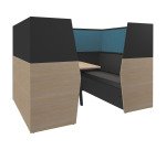 Alcôve acoustique Silencia 6 places L 210 x H 150 x P 170 cm avec table
