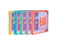 Klasseerdoos plastic personaliseerbaar Exacompta KREACOVER - rug 4 cm assortiment pastelkleuren