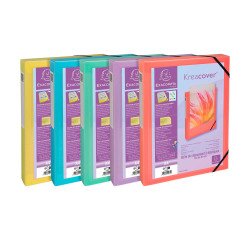 Klasseerdoos plastic personaliseerbaar Exacompta KREACOVER - rug 4 cm assortiment pastelkleuren