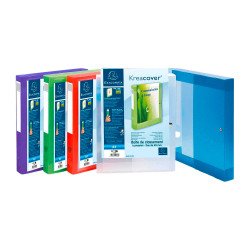 Klasseerdoos transparant plastic Exacompta Kreacover personaliseerbaar rug 4 cm