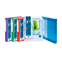 Chemise box translucide plastique personnalisable Exacompta Kreacover dos 4 cm