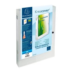 Transparent plastic box file Exacompta Kreacover with a 4 cm spine