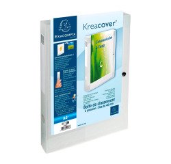 Transparent plastic box file Exacompta Kreacover with a 4 cm spine