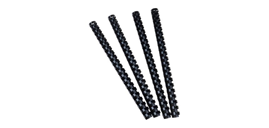 Baguette reliure anneaux plastique Exacompta 16 mm noir - Boite de 100